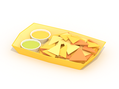 Nachos 3d blender design food illustration low poly lowpoly minimalist nacho nachos snack