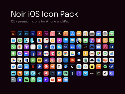 Noir - iOS Icons Pack by Andrei Simion on Dribbble