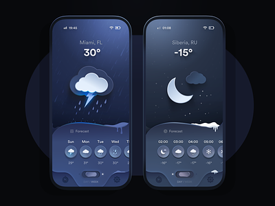 Weather App - Night 🌪️ | Beyond Neumorphism