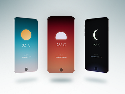 Wett - weather app concept for iPhone X ai app cloudy forecast gradient ios ios app iphone x location night sunny temperature ui ux ux ui weather weather app weather forecast