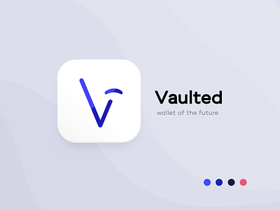 Vaulted, mobile banking app - Logo / App Icon bank banking brand branding crypto cryptocurrency exchange finance fintech icon icon design identity logo logo design money pay payments product design v wallet