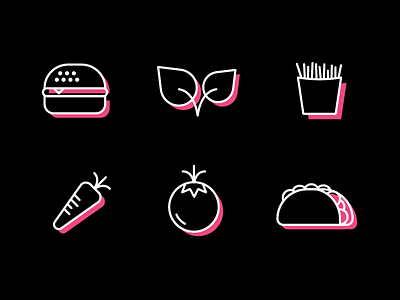Grubby's Icons cute icons food food icons hot pink icons pink stroke white stroke