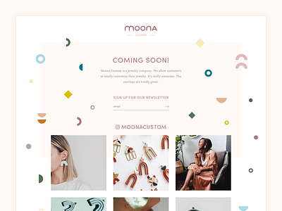 Moona- Coming Soon! comingsoon comingsoonwebsite geometric jewelry pattern shapes webdesign website