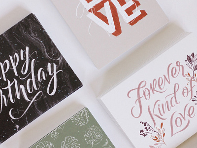 Greeting Cards design greeting cards handlettering illustration lettering print design typography