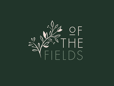 Of the Fields Floral Logo Design brand branding fields florist flower greenery illustration logo logo design logotype typography