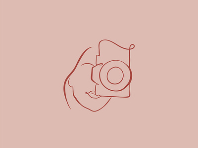 Katelyn Brown Photography - Profile Illustration branding camera contour drawing custom illustration design face illustration logo photography photography branding profile