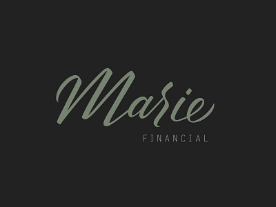 Marie Financial Brand Design bookkeeping brand branding design finance financial brand handlettering identity lettering logo logotype script script logo typography