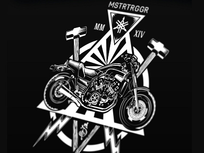 Yamaha V-max bike black and white custom hammer moto motorbike poster print race v max yamaha