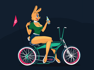 «Ну, Погоди!» fun posters bicycle bike custom pinup rabbit