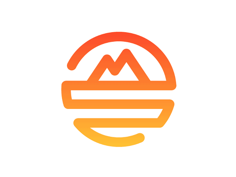 Open Mountain Energy Logo brand branding circle earth energy geothermal gradient heat line logo mountain renewable