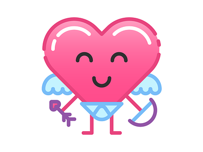 Made With Love: Cupid Heart character cupid cute heart imessage ios love romance sticker valentine valentines day