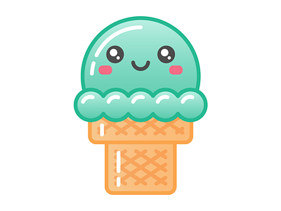 Sweet Shop: Ice Cream Cone candy cute dessert ice cream icon illustration imessage ios iphone sticker sweet vector