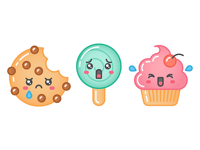 Sweet Shop: Cookie, Lollipop, Cupcake cookie cupcake cute dessert icon illustration imessage ios iphone sticker sweet vector