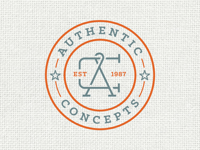 Authentic Concepts Logo a authentic brand c circle cloth embroidery fabric logo monogram sewing stamp