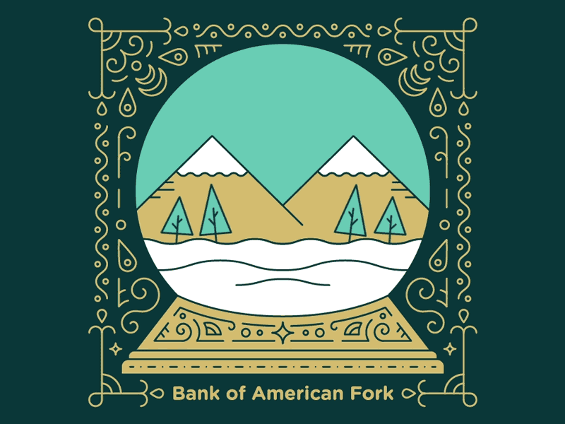 Bank Of American Fork Holiday Card 2018 christmas christmas card holiday holiday card line motion mountain pattern santa snow snowglobe snowman