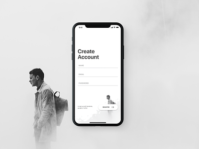001 Daily UI - Sign-Up (Debut) create account design iphone x sign up ui unsplash