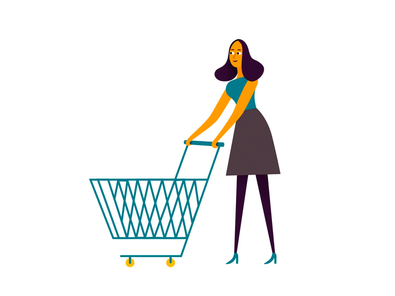 Shopper animation characterdining drawing illustration motio motiongraphics иллюстрация