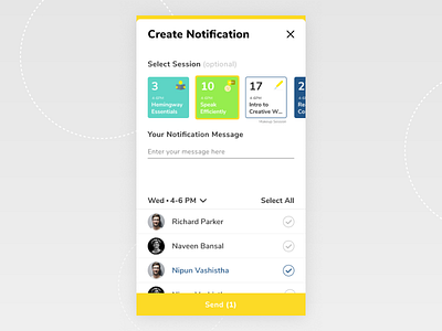 Create Notification - Partner Application app design clean design mobile mobile application notification student teacher ui ux