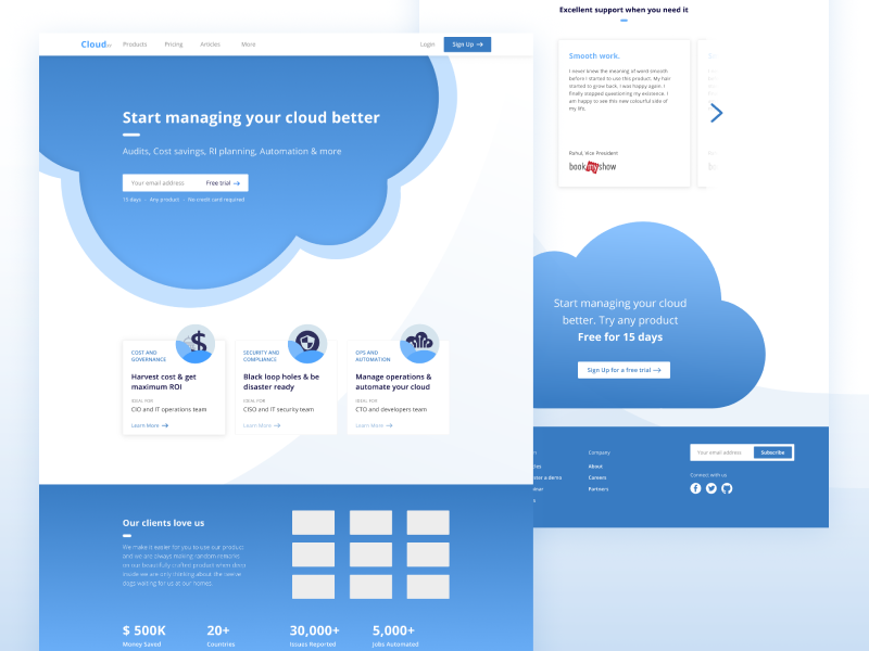 Landing Page Concept Cloud Computing By Nipun Vashistha On Dribbble