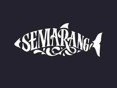 Semarang Iwak design drawing flat handdrawn lettering type typography vintage