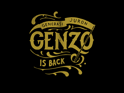 Genzo 3 design drawing flat handdrawn illustration lettering logo type typography vector vintage