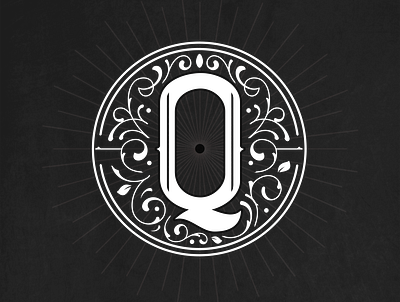 initial Q design drawing flat handdrawn illustration lettering logo type typography vintage