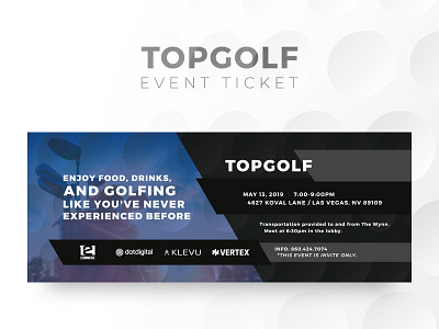 TopGolf - Event Ticket design event golf graphic graphic design print printing printing material texture ticket