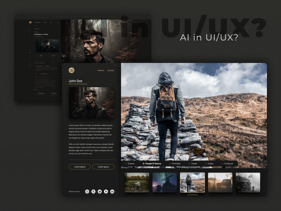 Photographer Portfolio inspired by AI results - Blog Article ai ai generated design inspiration interface midjourney ui uiux user interface ux website