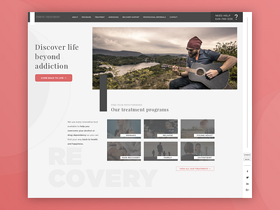 Recovery Center - Website concept creative design homepage interface recovery center ui user webdesign