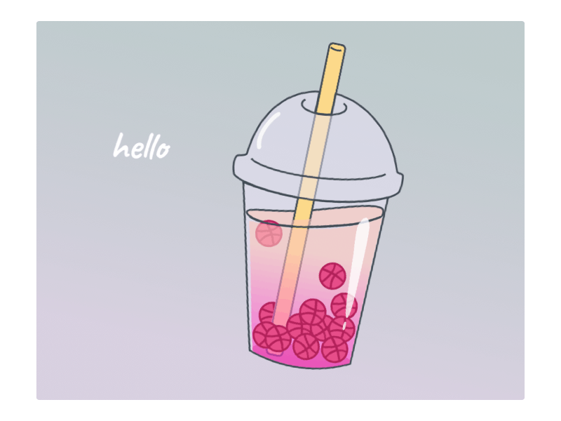 Dribbble Drink animation debut shot drink hello dribbble illustration
