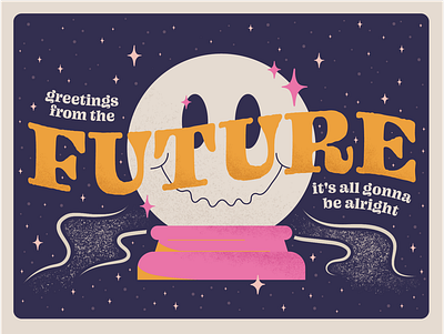 Greetings From The Future color design illustration illustrator postcard quarantine typography vector