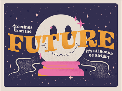 Greetings From The Future color design illustration illustrator postcard quarantine typography vector