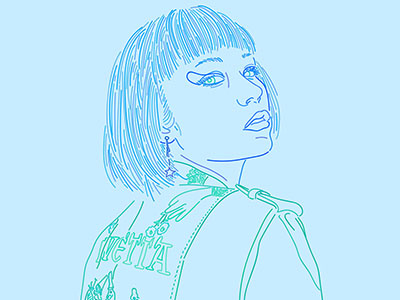 Vivetta Fashion Week 1 fashion illustrator line portrait
