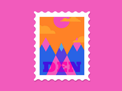 Denver Stamp color denver illustration stamp travel vector