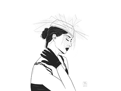 Woman in black black digital drawing girl illustration illustrationart procreate vector vectorart woman