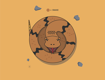 SNAKE + Circle 2d character animal illustrator snake vector vectorart