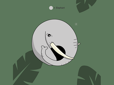 Circle + Elephant 2d character animal balloon illustration vector vectorart