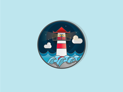 lighthouse 2d character design illustration illustrator night vector vectorart