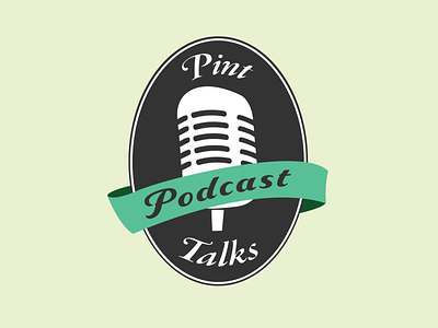 Pint Talks Podcast Logo beer branding design illustration logo microphone pint podcast