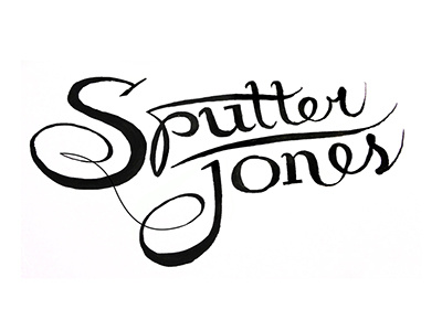 SputterJones logotype study americana drawn hand lettering jones lettering logotype sketch sputter western