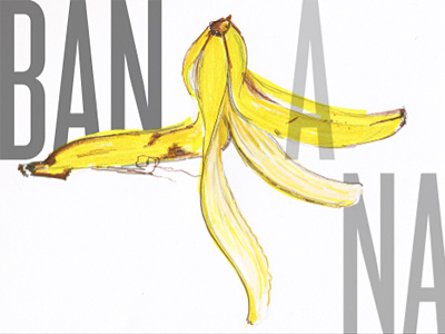 Ban A Na banana composition illustration ryon edwards type