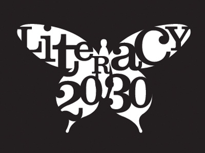 Literacy 2030 concept 2030 belizio butterfly clarendon design freedom letterforms literacy mindsoul negative space riggs partners ryon ryon edwards south carolina transformation type typography
