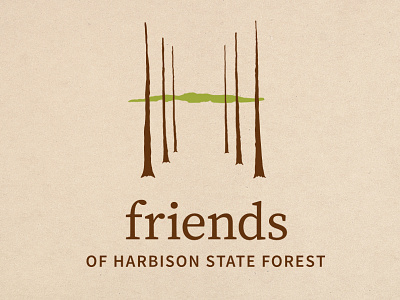 Friends of Harbison State Forest Logo bluff brand identity forest harbison state forest logo natural riggs partners ryon edwards south carolina trees wooded woods