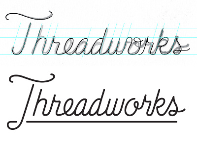 Threadworks type design bequia cursive custom lettering handdrawn humanist monoline pencil script sketch