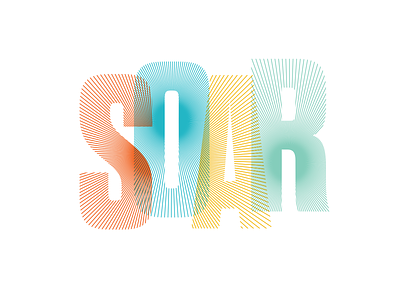 SOAR brand identity colorful letters dharma gothic e lettering lettering art letterpress light and airy lines overlapping poster art printmaking riggs partners ryon edwards soar south carolina typography