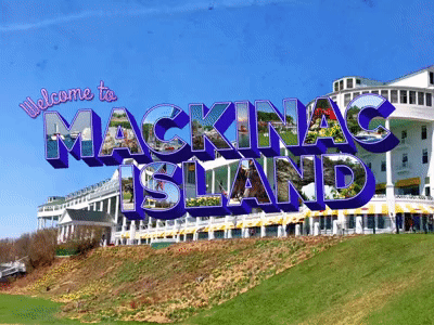 Animated Mackinac Island Postcard after effects animation card design grand hotel graphics island mackinac michigan motion postcard title
