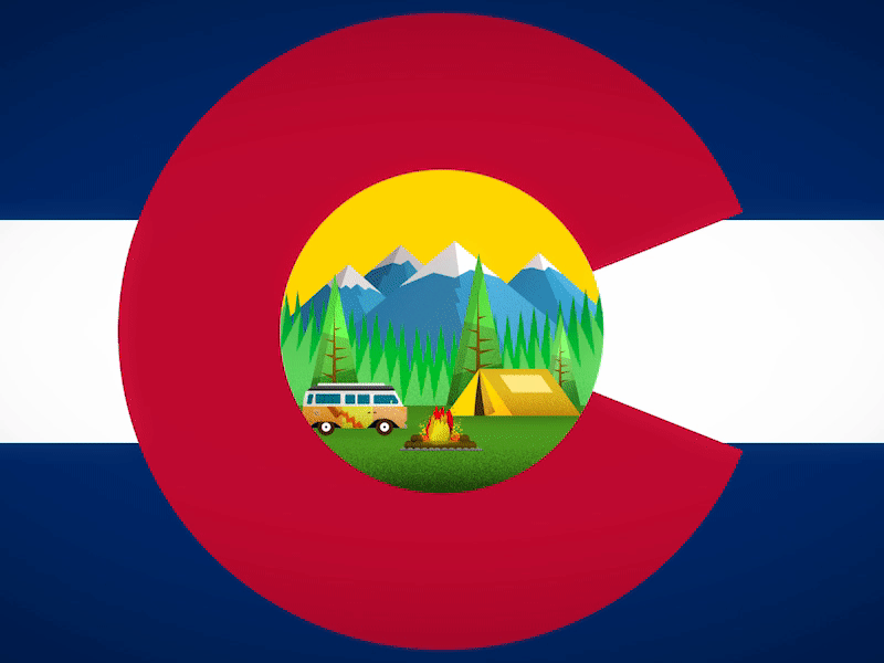 Camp Colorado after camp colorado effects fire flag great illustrator mountains outdoors summer tent