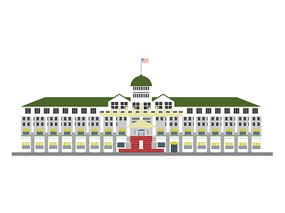 Grand Hotel card grand hotel illustration illustrator island mackinac michigan