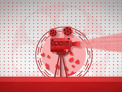 Film Projector ❤️ after commercial design effects film flicker hearts illustrator projector texture vector