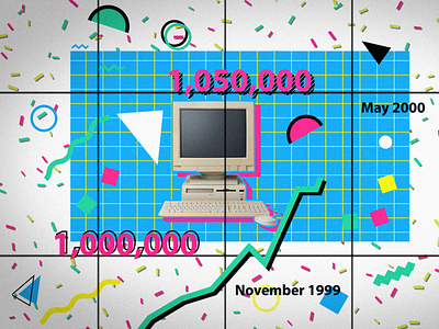 Silicon Valley Jobs Graph 90s after effects computer graph graphic design illustrator motion design pattern photoshop retro styleframe